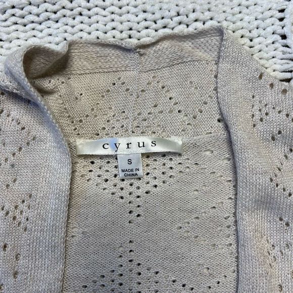 Cyrus Open Work Cardigan - Tan / S - Picture 3 of 4